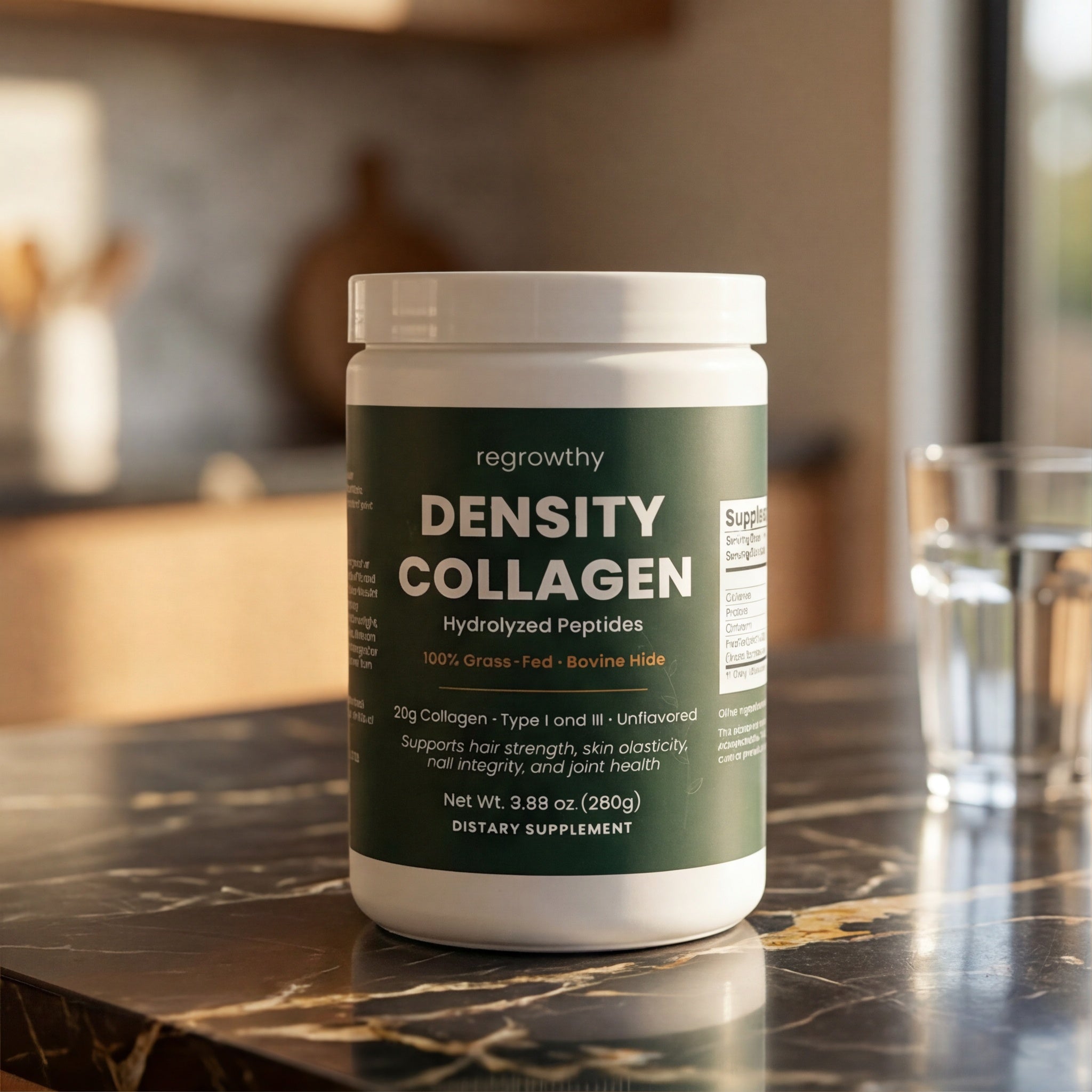 Density Collagen peptides mixed into a morning smoothie